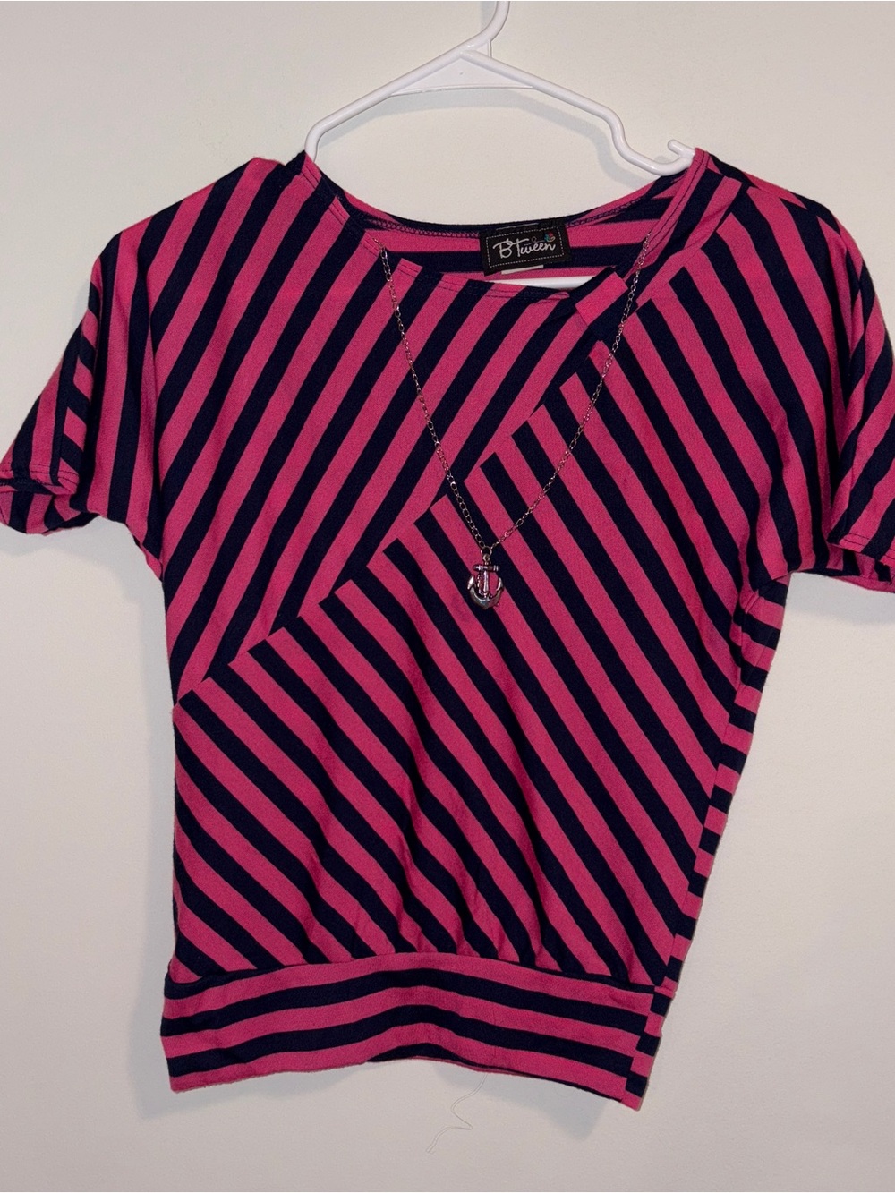 Girl’s Youth Pink & Navy Blouse Size: 10